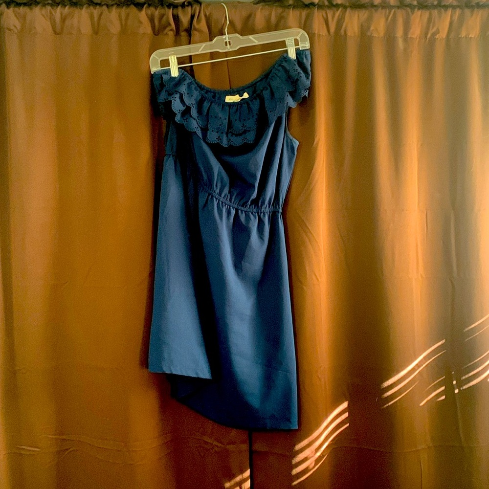 Navy one shoulder dress